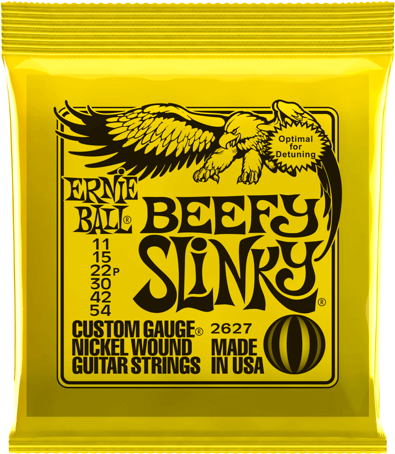 Ernie Ball 2627 Nickel Beefy Slinky Drop Tuning Strings - Ernie Ball 7 String 10 (1000x1000), Png Download
