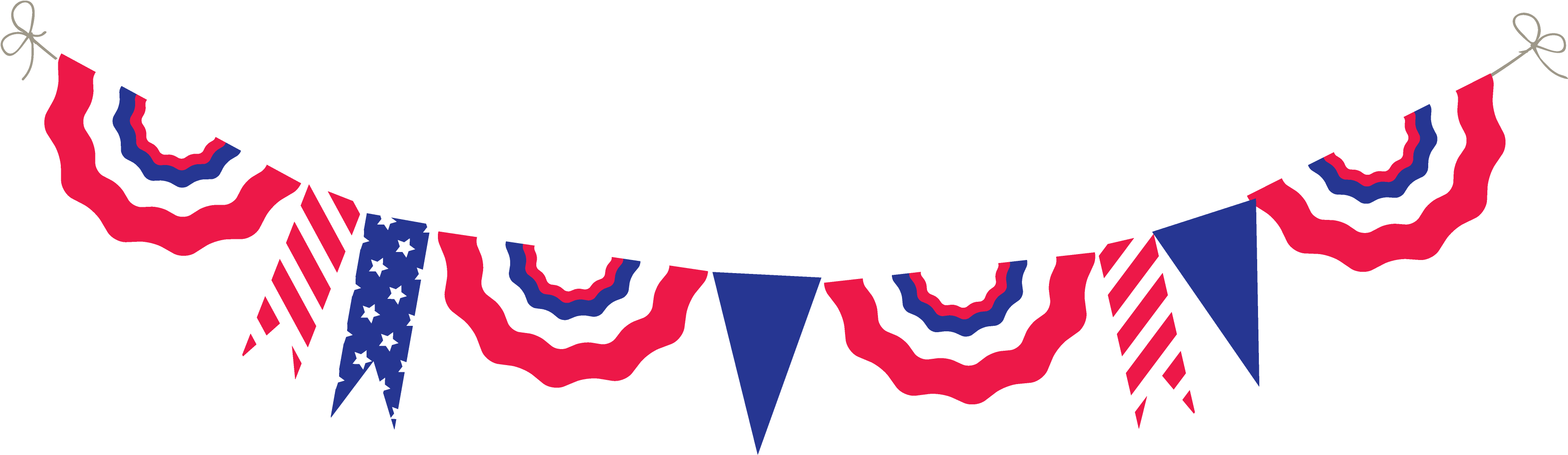 Fourth Of July Fourth Free 4th Clipart Independence - Fourth Of July Bunting Clip Art (3791x1146), Png Download