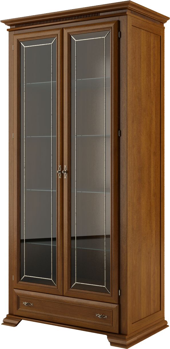 Bolero 2 Doors Display Cabinet - Melanson Walnut Server Three Posts (595x1216), Png Download
