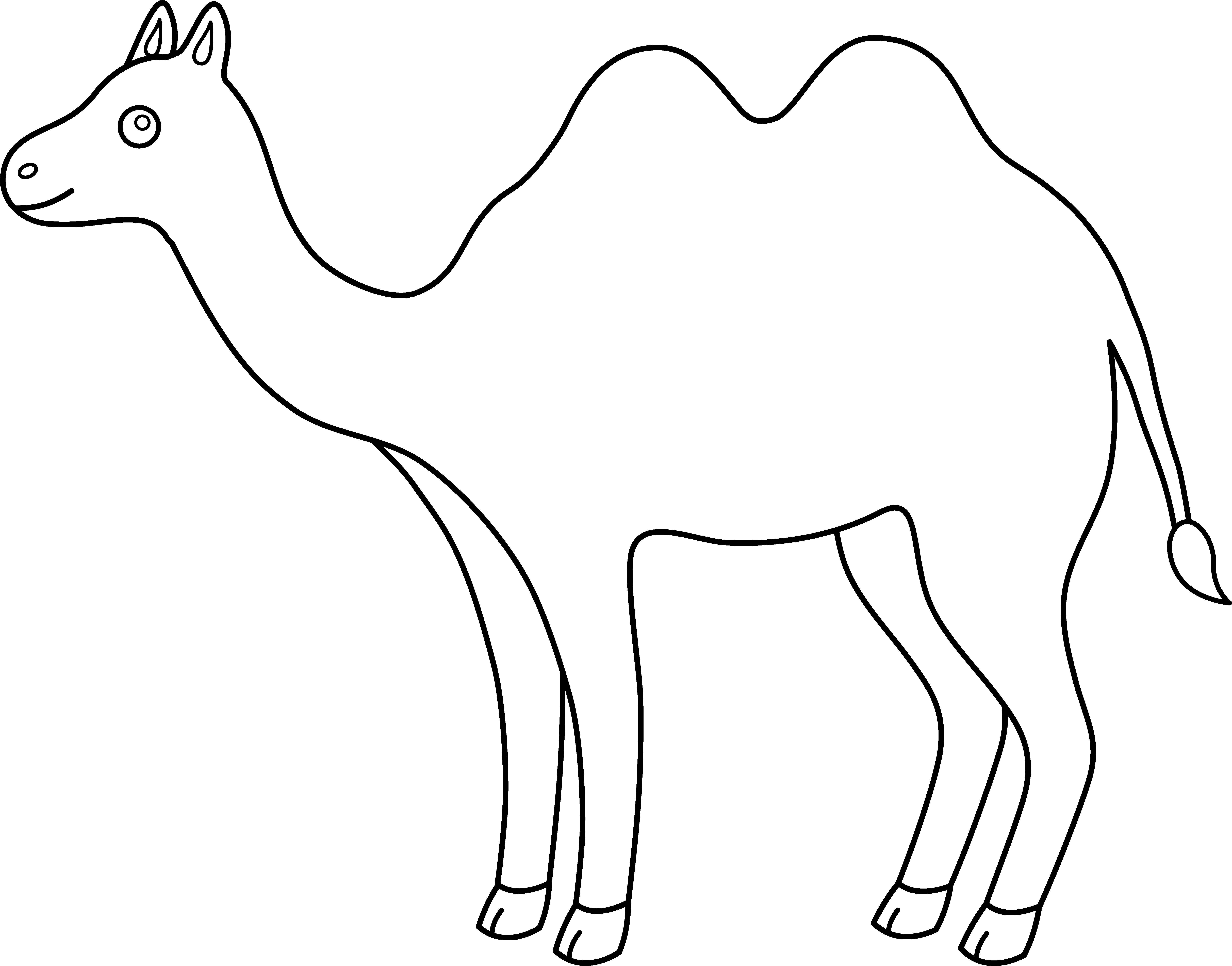 Colorable Outline Of A Camel - Camel Clipart Outline (550x431), Png Download