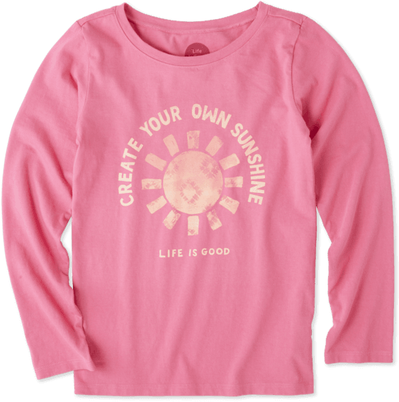 Girls Create Your Own Sunshine Long Sleeve Crusher - Life Is Good Girls. Ls Crusher Tee (570x570), Png Download