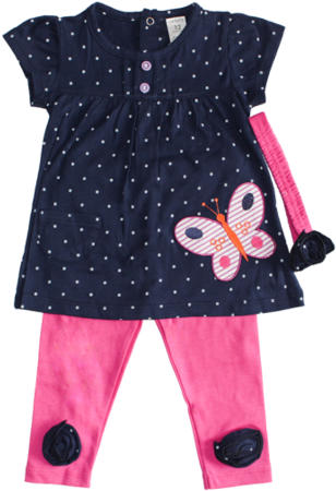 Baby Bubble Baby Suit Butterfly 3-pieces Set - Infant (323x480), Png Download