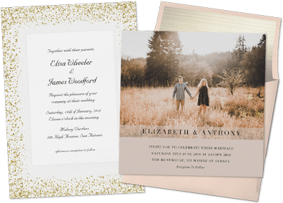 Designs Where The Bridal Couple's Names Is The Fundamental - Wedding Invitations (450x300), Png Download