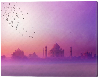 Taj Mahal Sunset Silhouette - Skyline (400x400), Png Download
