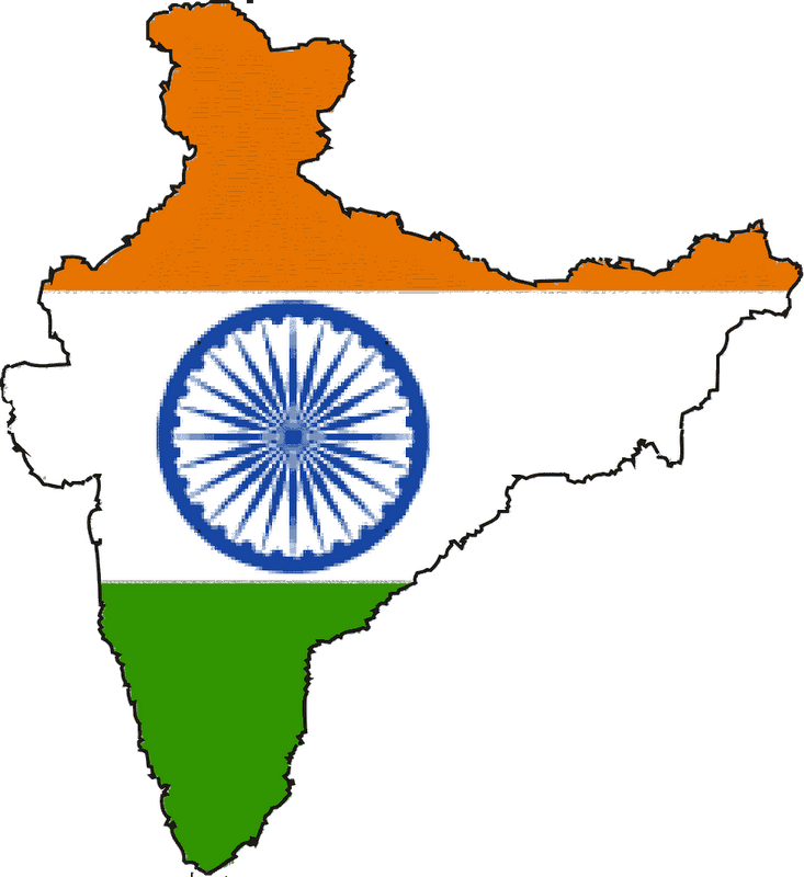 Indian Flag On Country (733x800), Png Download