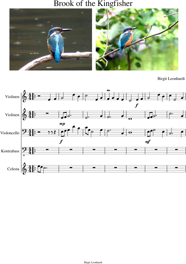 Brook Of The Kingfisher Sheet Music Composed By Birgit - Sheet Music (827x1169), Png Download