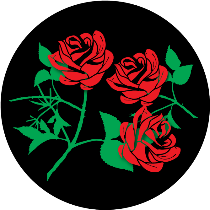 Colorful Roses Gobo - Apollo Design 1059 Rose With Stem Steel Pattern (800x800), Png Download