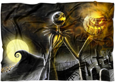 Skellington Fleece Blanket - Nightmare Before Christmas Edible (400x400), Png Download