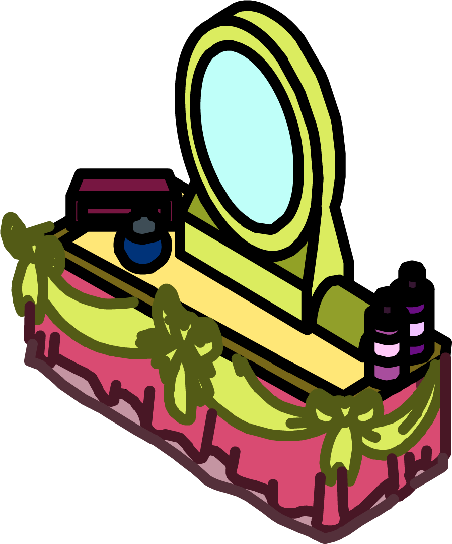 Dressing Table - Club Penguin Dressing Table (898x1079), Png Download