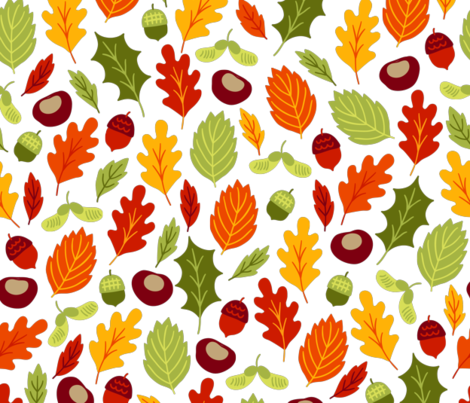 Falling For Fall Fabric By Floramoon On Spoonflower (470x403), Png Download
