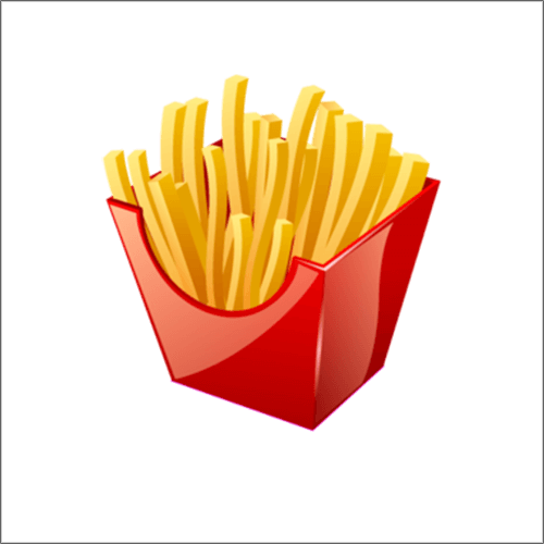 Printed Finger Chips Boxes - Food Icons (500x500), Png Download