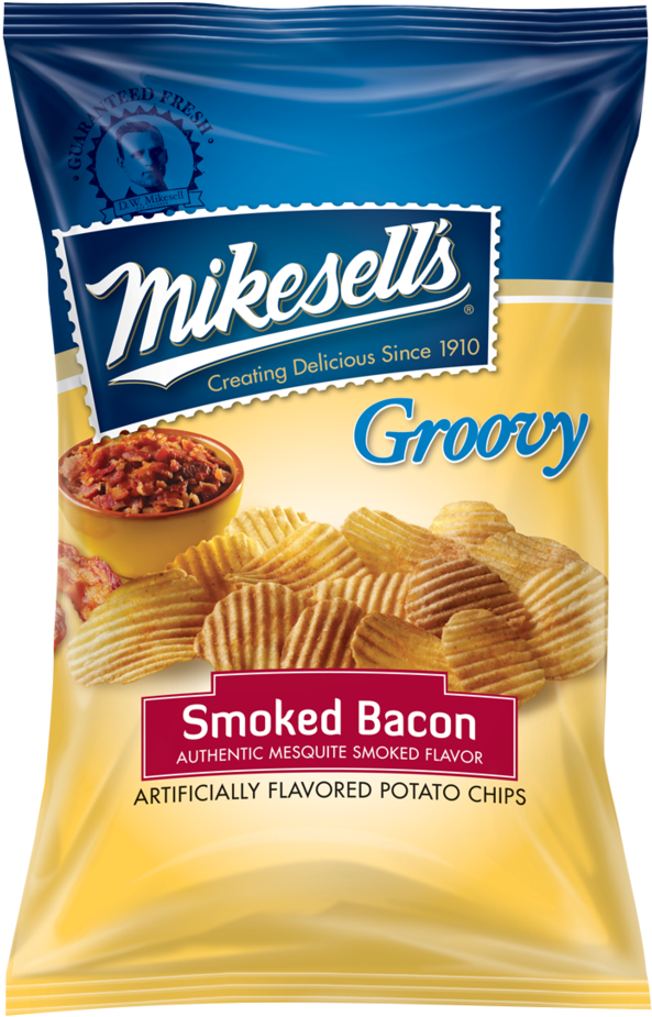 Mesquite Smoked Bacon Groovy Potato Chips - Mikesell's Chips Groovy (1024x1024), Png Download