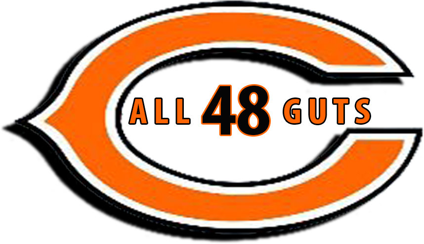 Cushing C 48 All Guts Logo - Chicago Bears Logos, Uniforms, And Mascots (864x531), Png Download