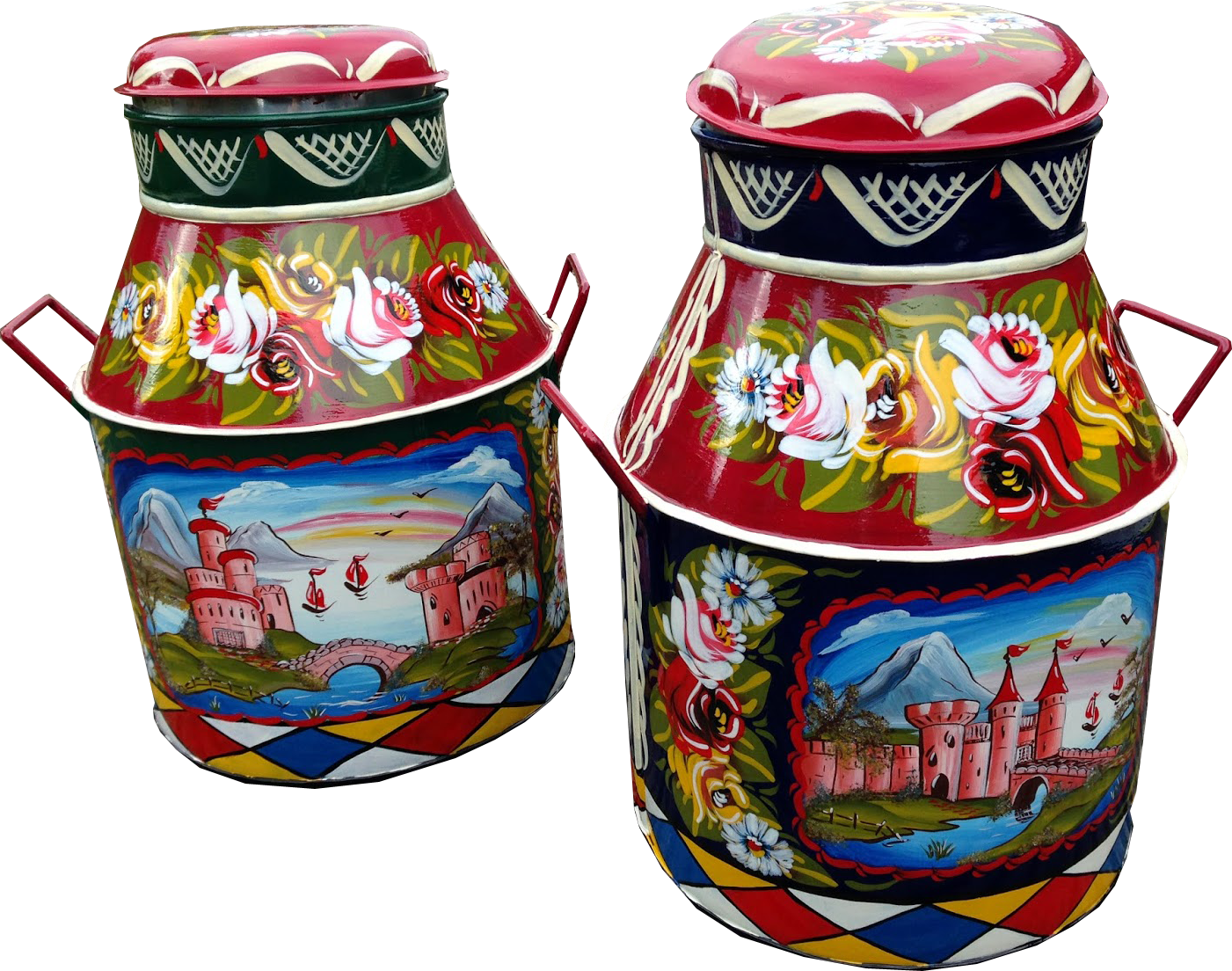 Painted Milk Churns Transparent - Milk (1401x1104), Png Download