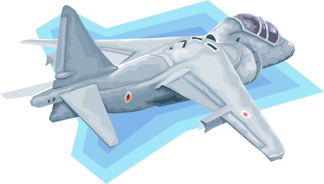 Vector Illustration Of Military Airforce Jet Airplane - Airplane (1231x700), Png Download