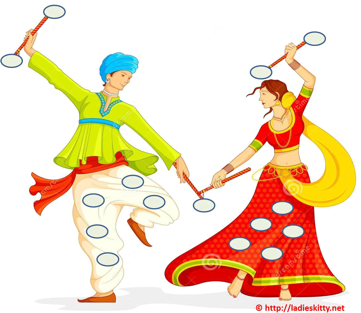Navratri Png Image - Dandiya Dance Clipart (1164x1043), Png Download