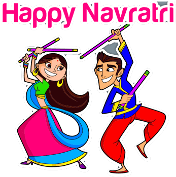 Navratri Stickers Pack For Imessage Messages Sticker-4 - Happy Navratri Png Text (456x456), Png Download