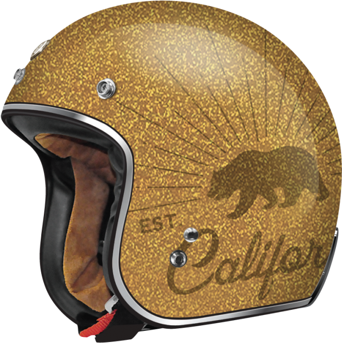 Torc T-50 Open Face Helmet Grizzly Gold Metallic Medium (675x724), Png Download
