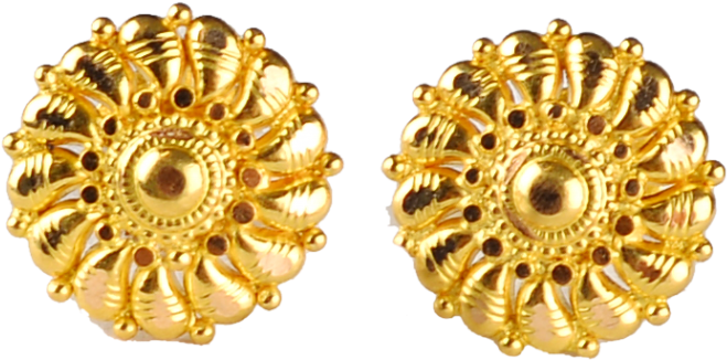 Kerala Design Gold Earrings - Jewellery (700x392), Png Download