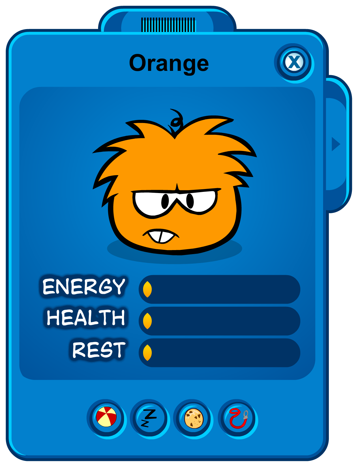 Orange Pufle - Club Penguin Puffles (1241x1621), Png Download