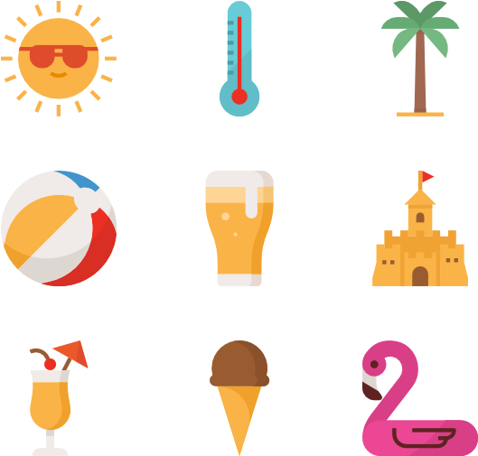 Jpg Transparent Library Umbrella Icons Free - Summer (600x564), Png Download
