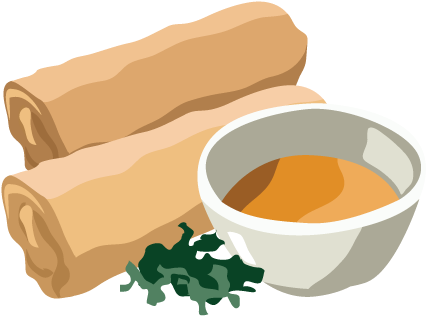 Spring Roll Asian Cuisine Fried Noodles Egg - Blank Recipe Book: Asian Food (500x500), Png Download