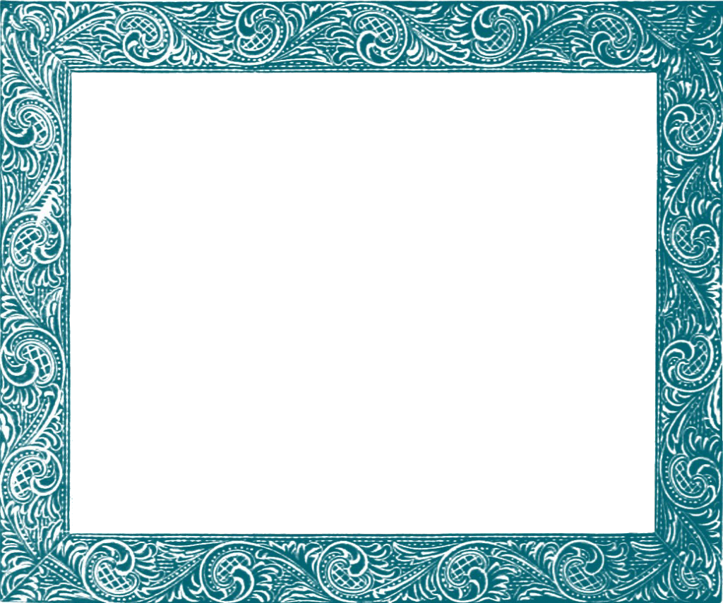 Teal Border Frame Png Free Peoplepng Com - Black Vintage Photo Frames (1024x855), Png Download