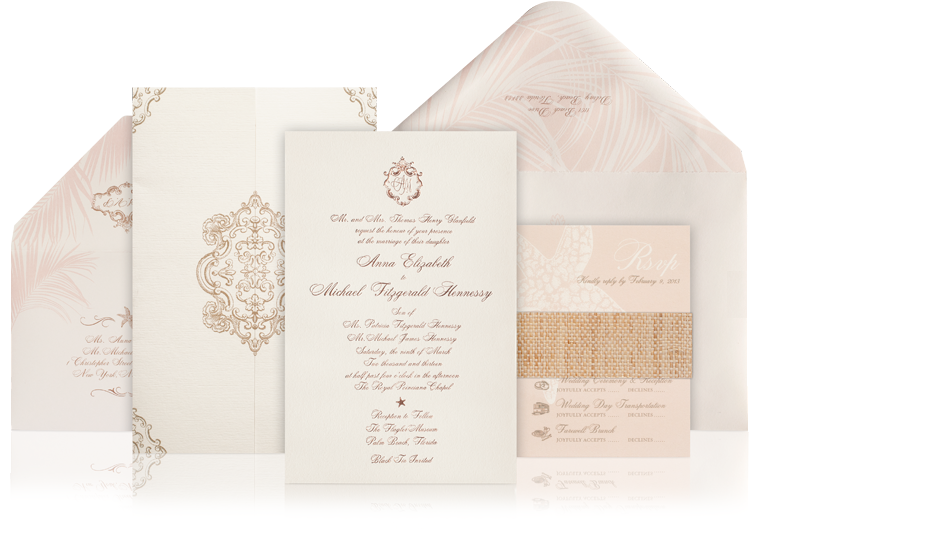 Palm Beach Chic Wedding Invitation - Wedding Invitations Luxury Chic (934x585), Png Download