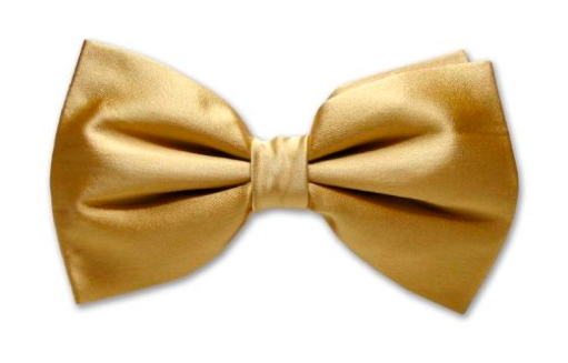 Gold Bow-tie - Bowtie Silk Solid Gold Color Men's Bow Tie Tuxedo Ties (1667x625), Png Download