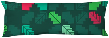 Seamless Pattern With Geometric Holly Leaves Body Pillow - Cushion (400x400), Png Download