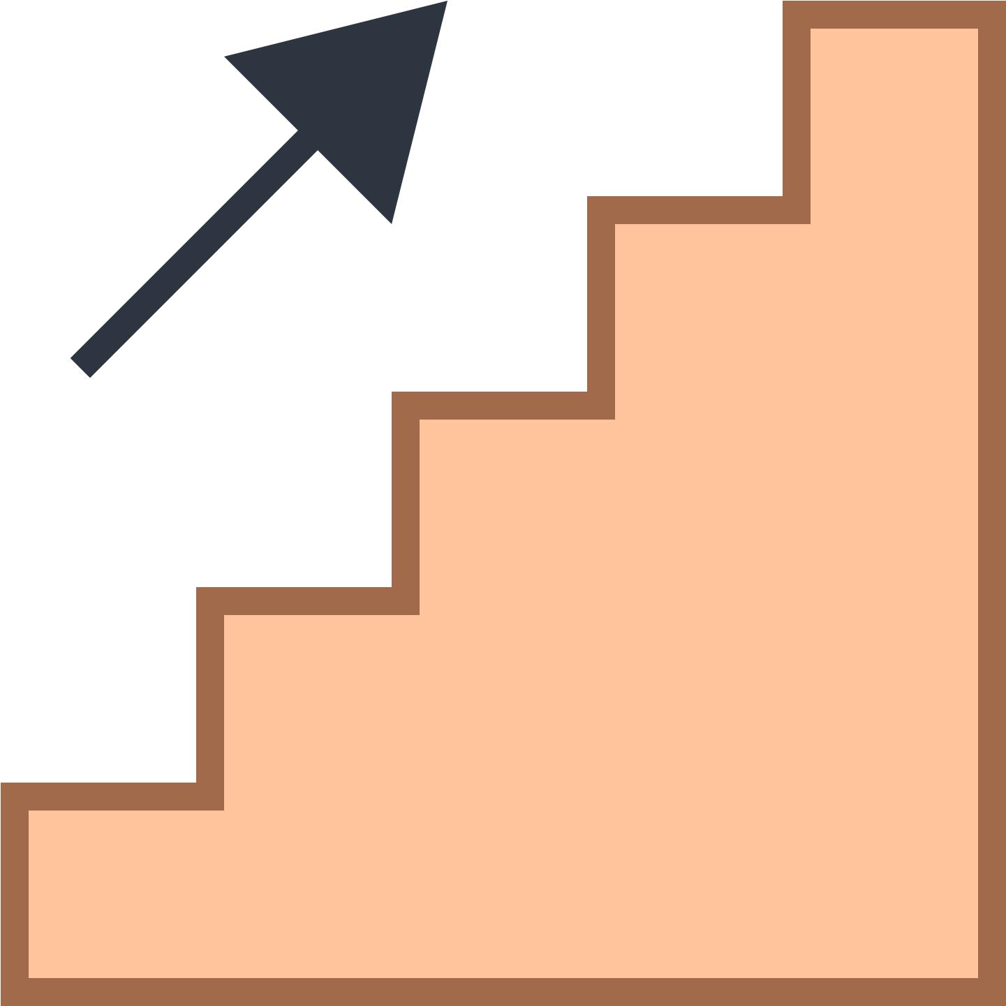 Escalator Staircase Icon Elevator Moving Stock Vector - Stair With Up Arrow (1600x1600), Png Download