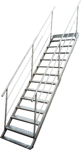 Special Stainless Steel Staircase - Stainless Steel Staircase Png (276x508), Png Download
