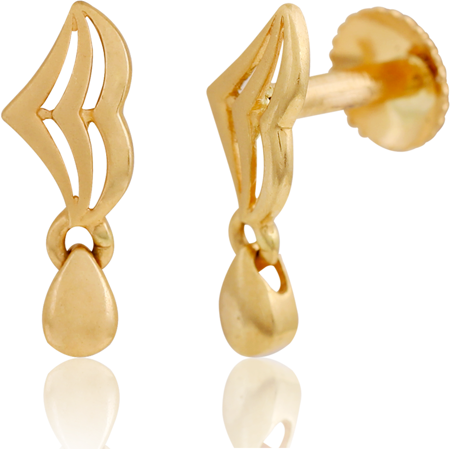 Trendy Gold Bow Earrings - Earrings (1000x1000), Png Download