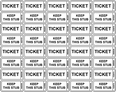 Printable Raffle Tickets (500x386), Png Download