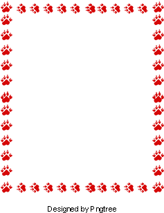 Red Dog Paw Prints Border, Dog Clipart, Paw Clipart, - Paw Prints (360x360), Png Download