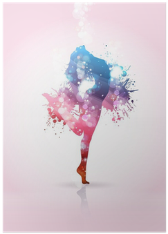 Ragazza Che Balla Con Schizzi Di Colore Poster • Pixers® - Watercolor Splash Colors Background (400x400), Png Download