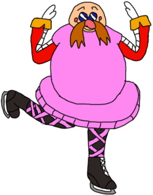 Eggman Wearing A Tutu While Figure Skating - Portable Network Graphics (480x640), Png Download