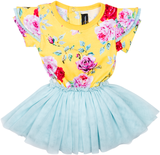 Rock Your Yellow Floral Circus Dress Lush - Dress (630x630), Png Download