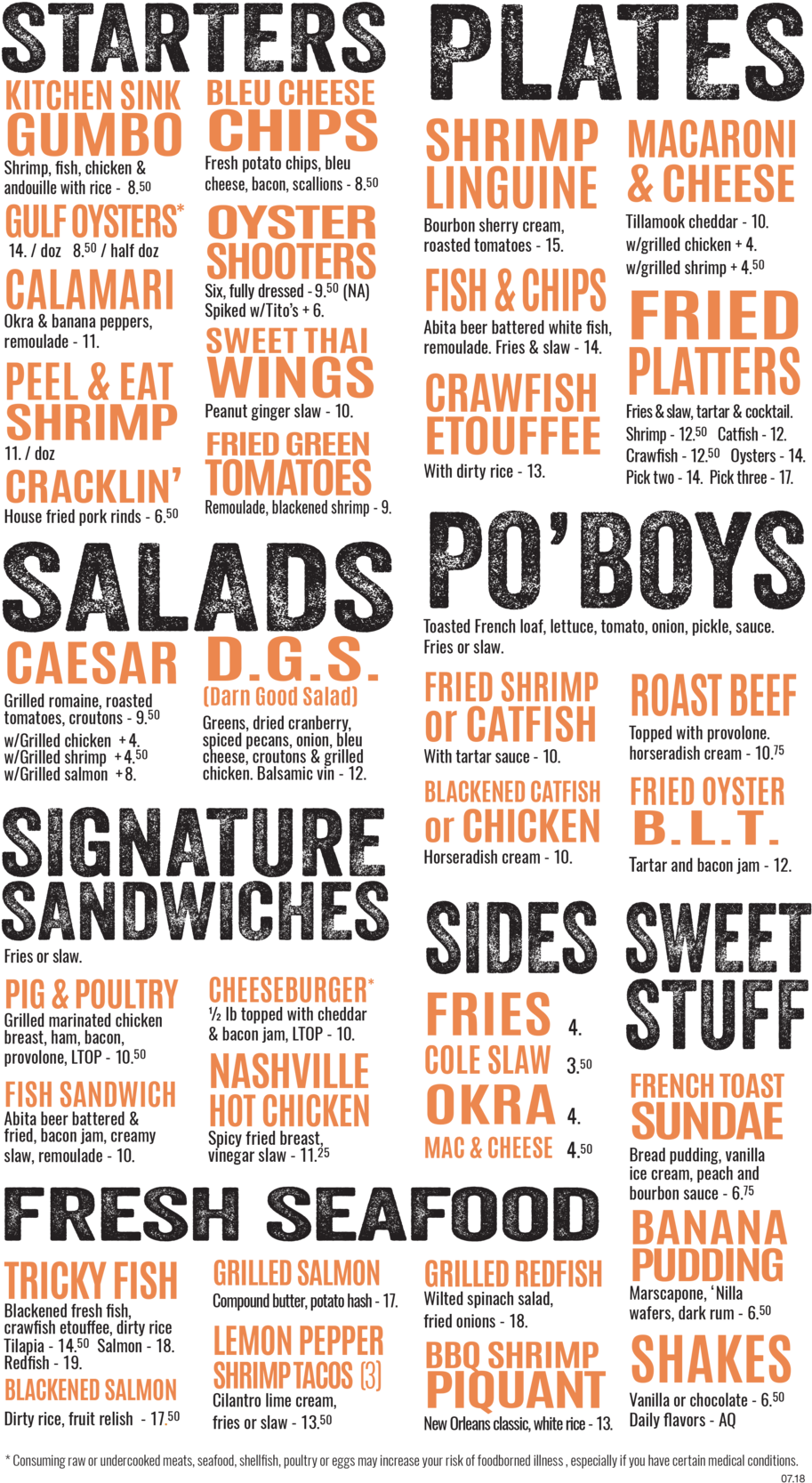 Tf Printed Menu Flat - Fish City Grill (1000x1734), Png Download