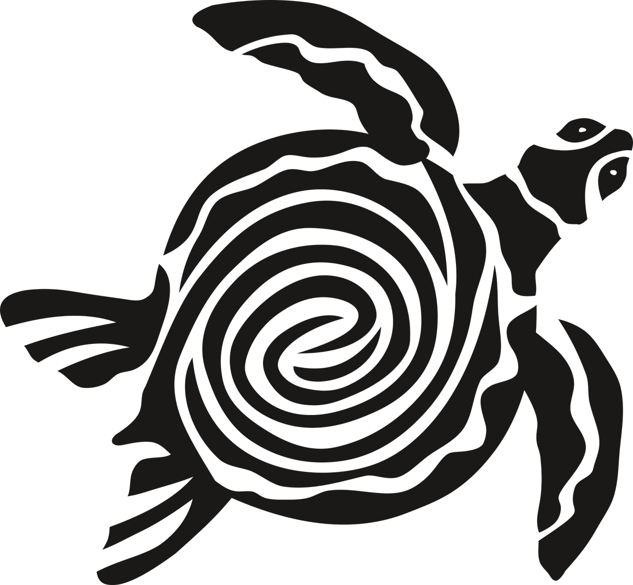 Turtle Gad Sea Turtle - Tartaruga Marinha Vetor Png (1280x1184), Png Download