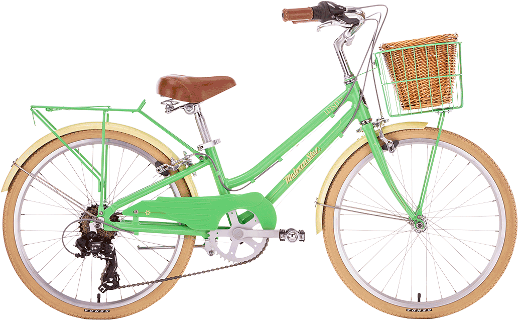 Retro Womens Bike With Basket (1100x733), Png Download