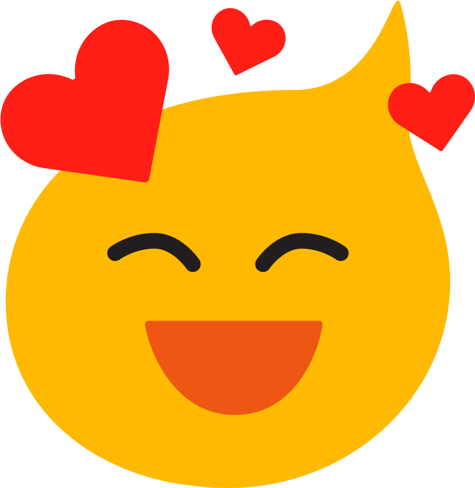 This Is A Sticker Of An Love Smile Emoji - Smiley (1000x1000), Png Download