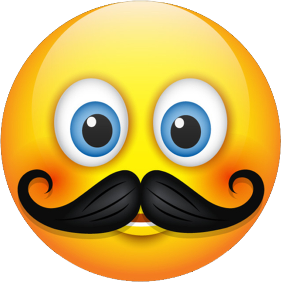 Mustache Emoji - Props Emoji Png (576x596), Png Download
