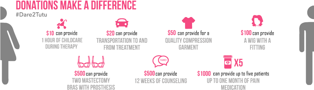 The Tutu Project Use Of Funds - Breast Cancer (1024x341), Png Download