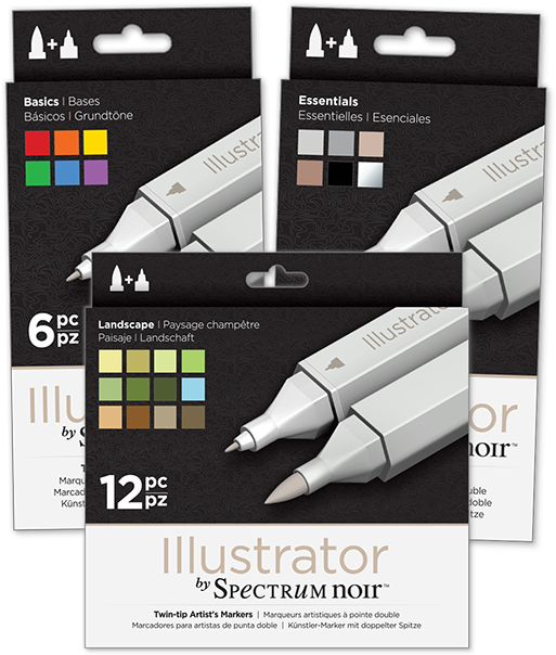 Spectrum Noir Twin Tip Illustrator Markers 6 Piece - Illustrator Spectrum Noir Sets (560x610), Png Download
