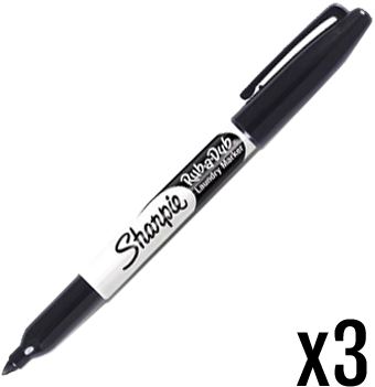 Sharpie Laundry Permanent Pen S Pack - Sharpie Rub A Dub Marker (400x400), Png Download