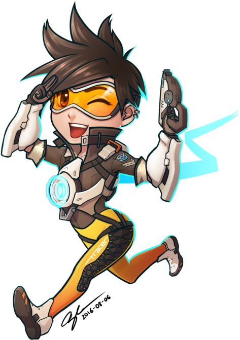 2016 08 - Tracer Chibi (600x900), Png Download