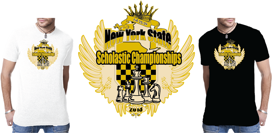 New York Scholastic Championship Custom Logo For Chess - Next Level Men's Triblend Crew, Style 6010, Black (1024x467), Png Download