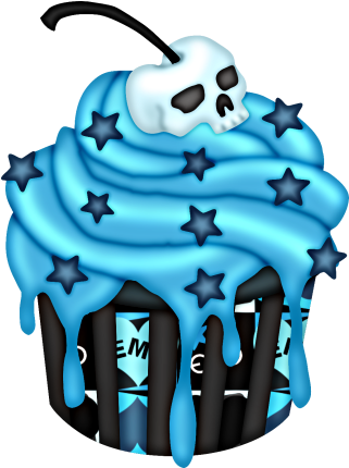 Cupcake 2 - Skull Cupcake Png (350x462), Png Download