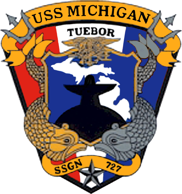 Uss Michigan Ssgn-727 Crest - Uss Michigan Ssgn 727 Rectangle Sticker (623x665), Png Download